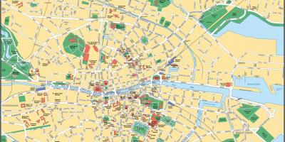Centrul orașului Dublin arată hartă