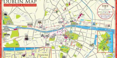 Harta de atracții turistice Dublin