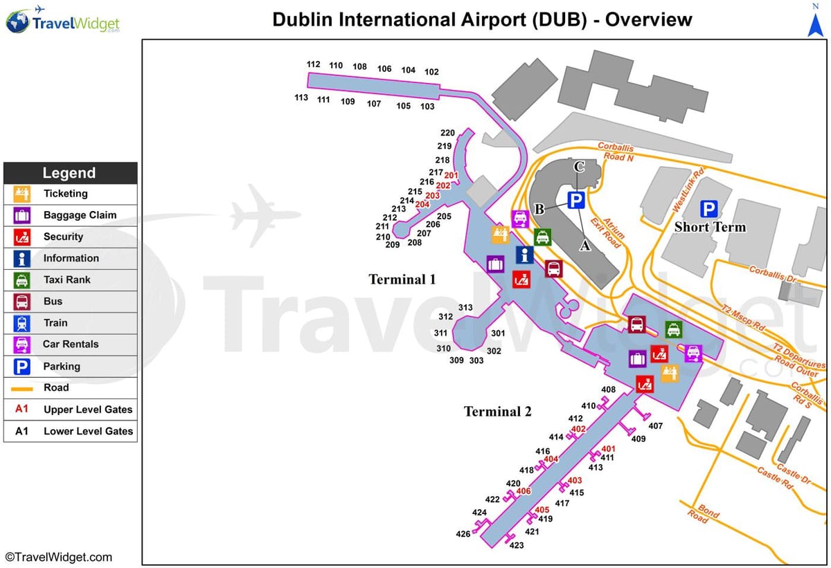 harta Dublin aeroport