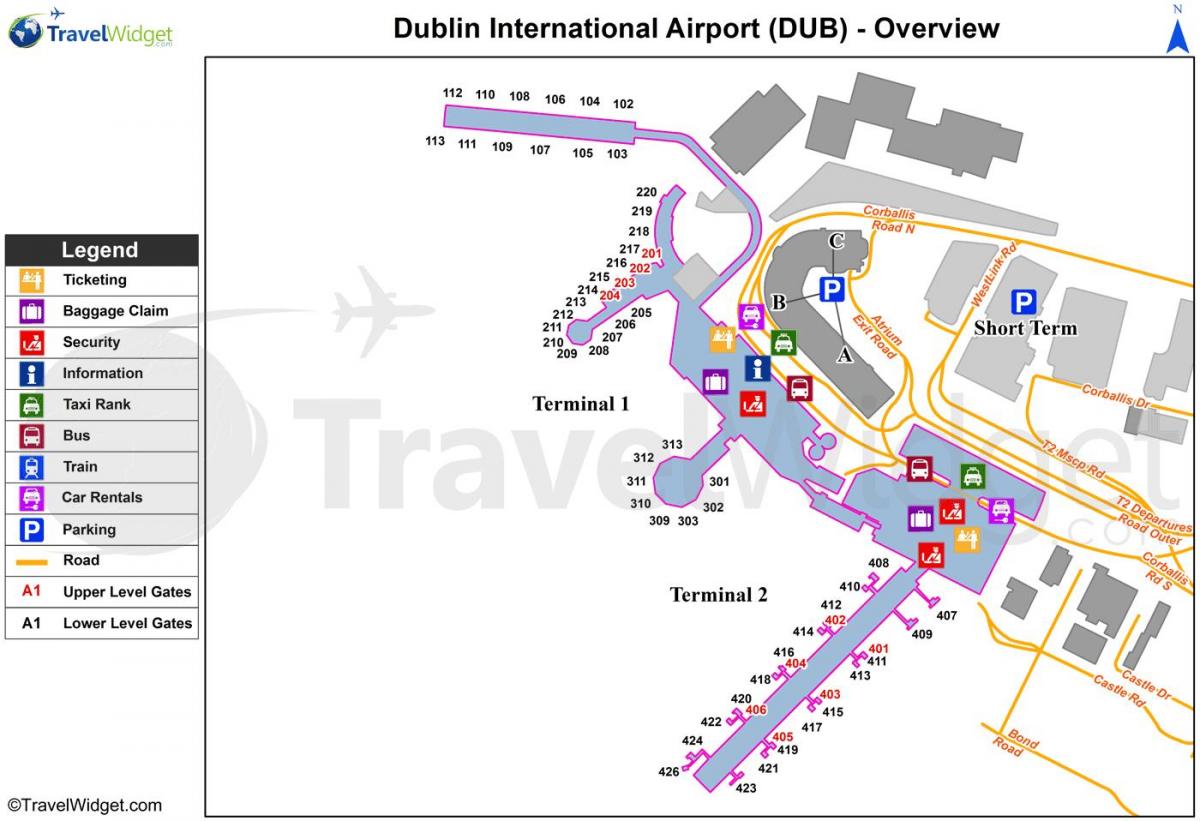 Dublin aeroport, parcare auto hartă