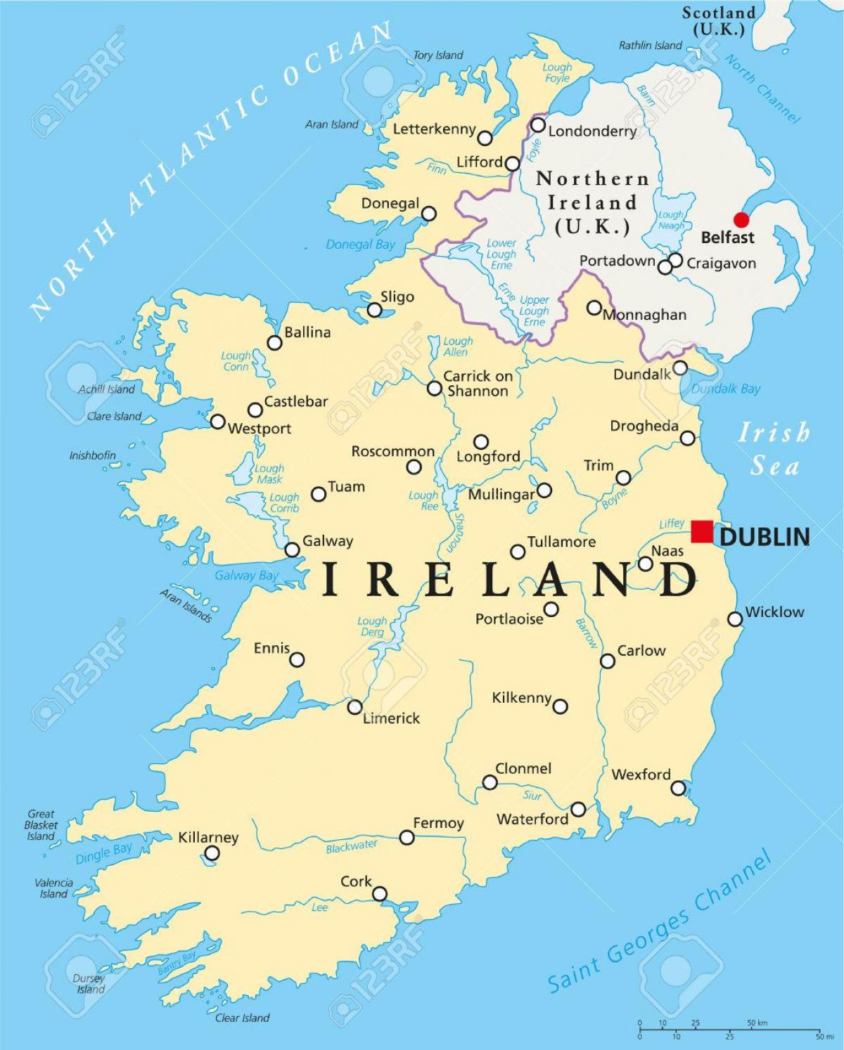 Irlanda, Dublin arată hartă