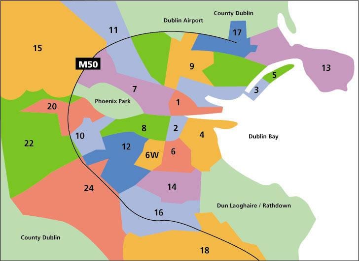 harta Dublin zone