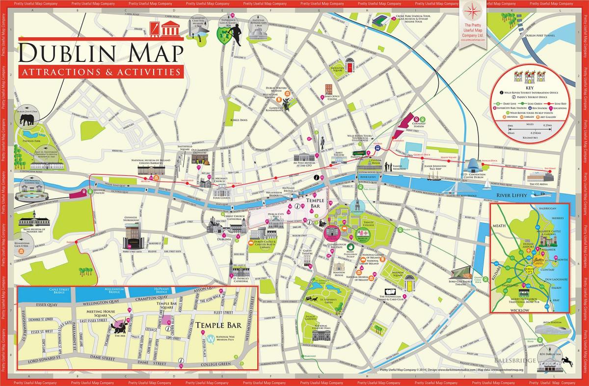 harta de atracții din Dublin