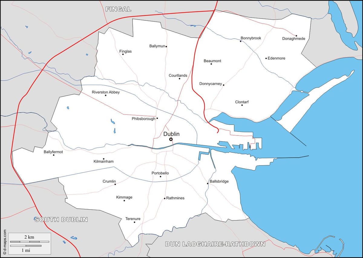 harta Dublin cartiere