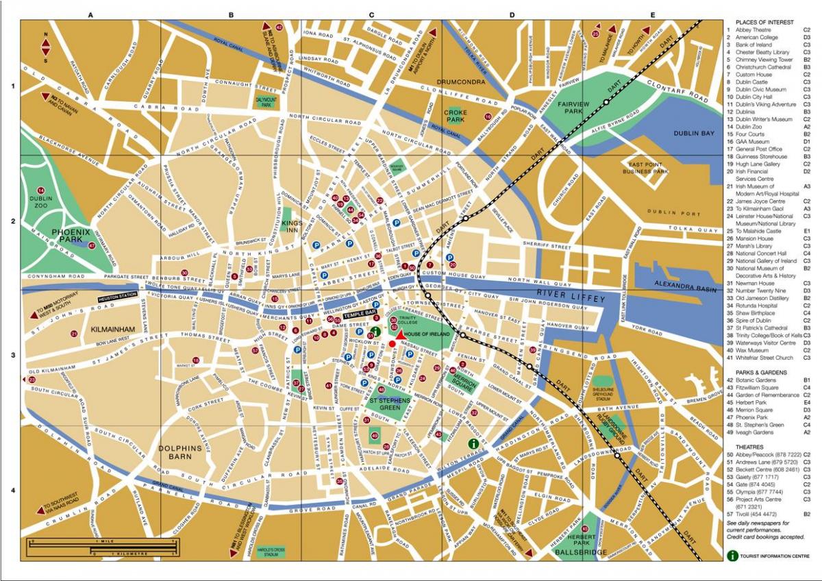 harta centrul orașului Dublin