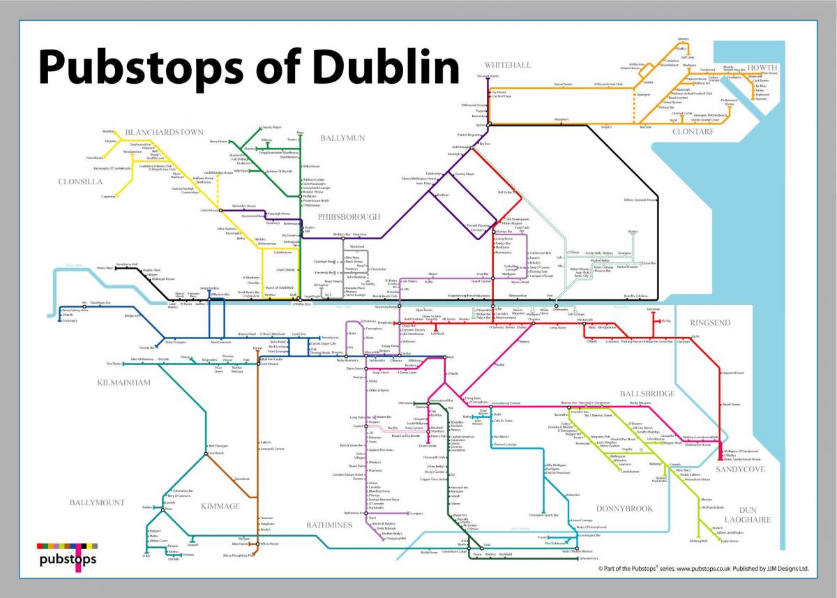 harta Dublin pub-uri