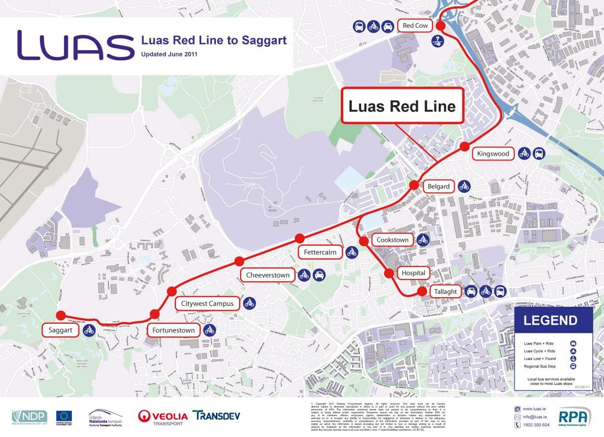 Dublin Luas hartă