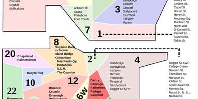 Harta Dublin coduri poștale